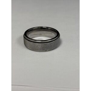 Silver Tone Textured Knurled Band Ring Fashion Jewelry Style, wedding, Size 11.5